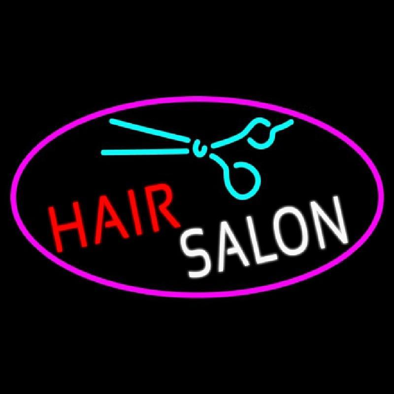 Blue Hair Salon Logo Handmade Art Neon Sign