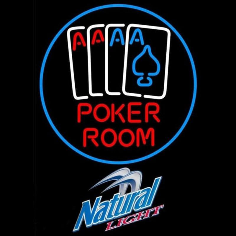 Natural Light Poker Room Beer Sign Handmade Art Neon Sign