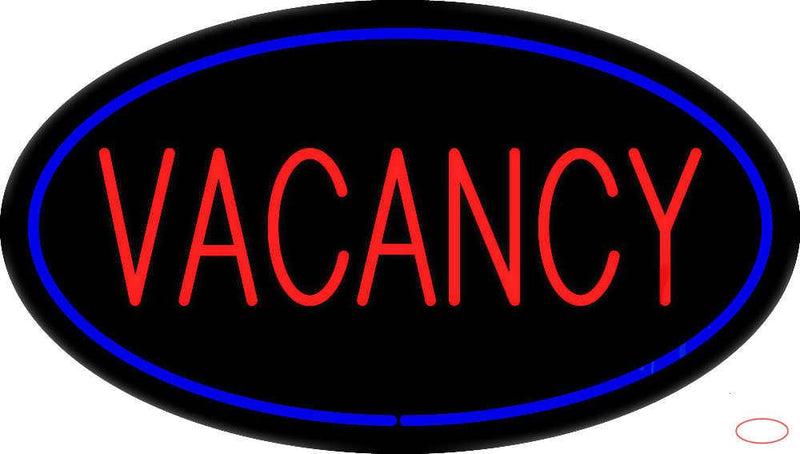 Vacancy Oval Blue Real Neon Glass Tube Neon Sign