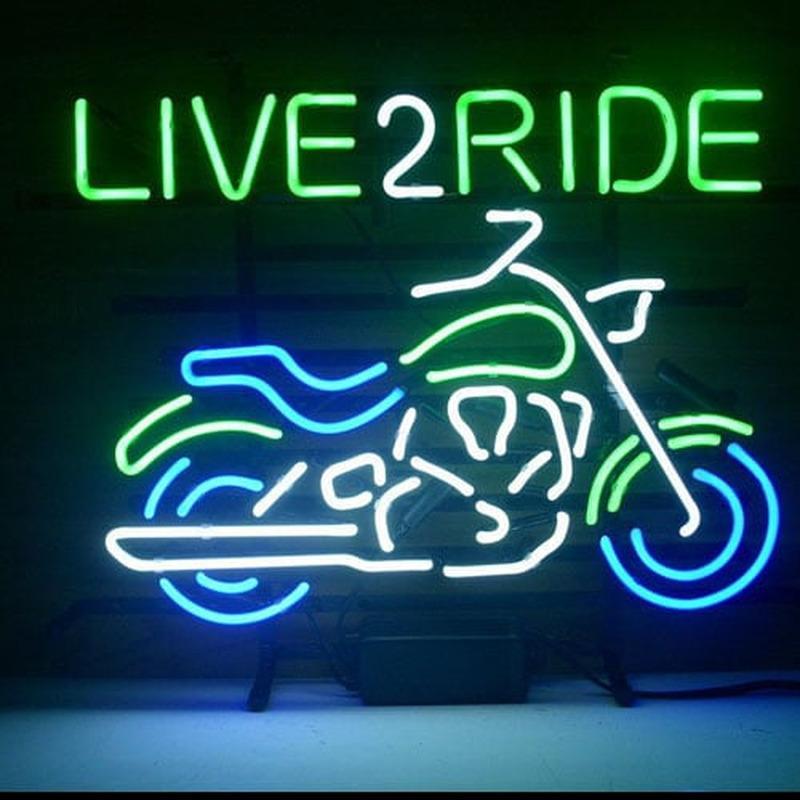 New Harley Motorcycle Love 2 Ride Ride Em Hard Handmade Art Neon Sign