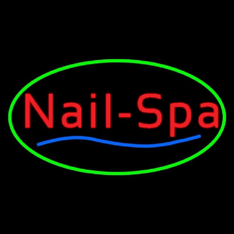 Oval Nails Spa Green Handmade Art Neon Sign