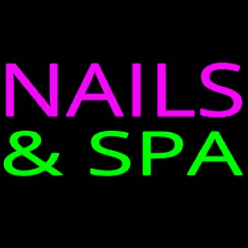 Pink Nails And Green Spa Handmade Art Neon Sign