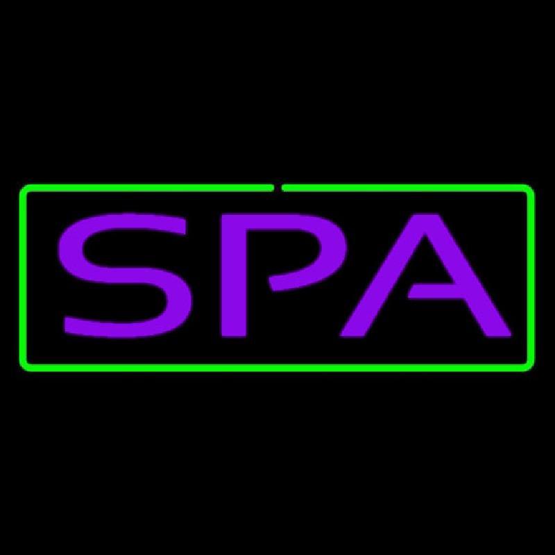 Purple Spa Green Border Handmade Art Neon Sign