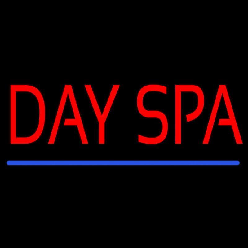 Red Day Spa Blue Line Handmade Art Neon Sign