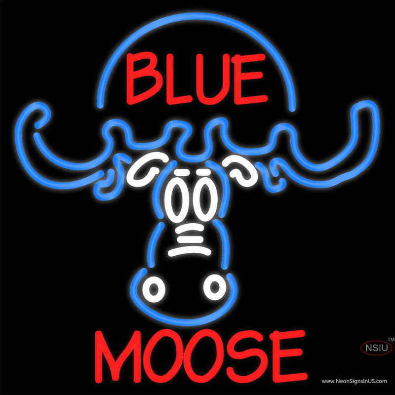 Custom Blue Moose Head Neon Sign 