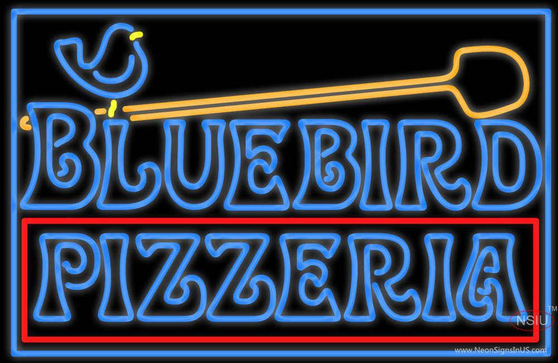 Custom Bluebird Pizzeria Logo Neon Sign 