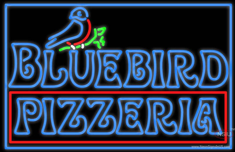 Custom Bluebird Pizzeria Logo Neon Sign 