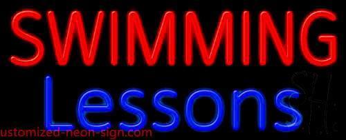 Swimming Lessons Handmade Art Neon Sign