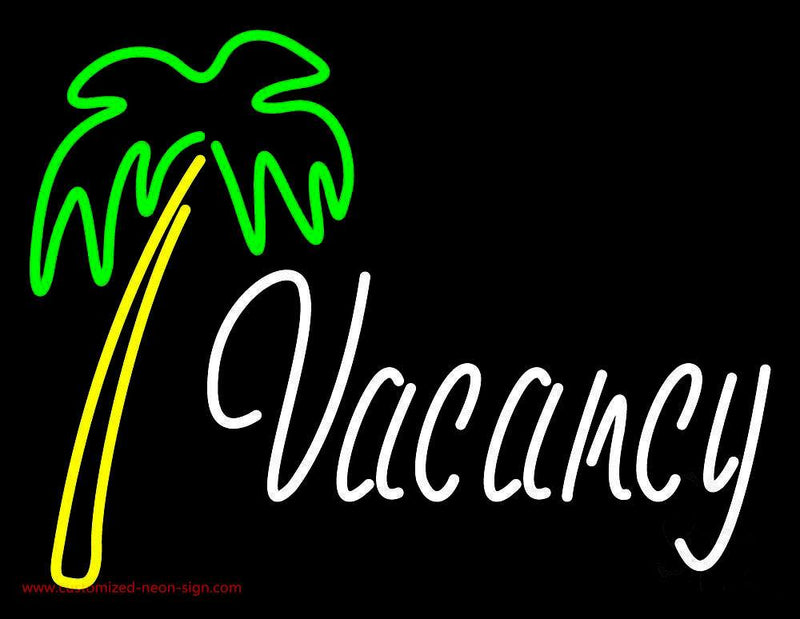 Vacancy With Tree Handmade Art Neon Sign