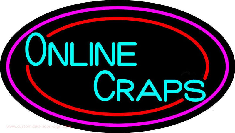 Online Craps 3 Neon Sign