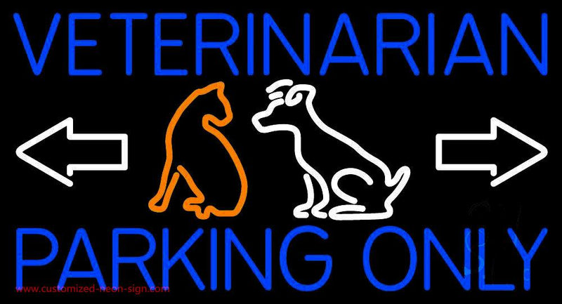 Veterinarian Parking Only Handmade Art Neon Sign